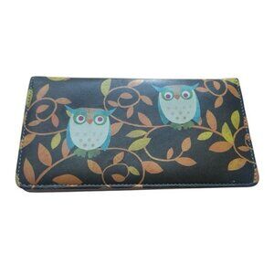 Bradford Exchange x Challis & Roos whimsical owl print checkbook cover